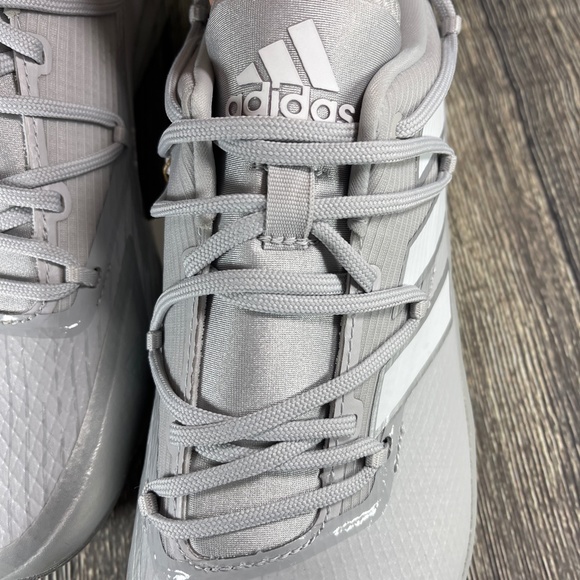 adidas Adizero Afterburner 8 Grey/Silver/White Metal Baseball Mens H00979 - Picture 7 of 8